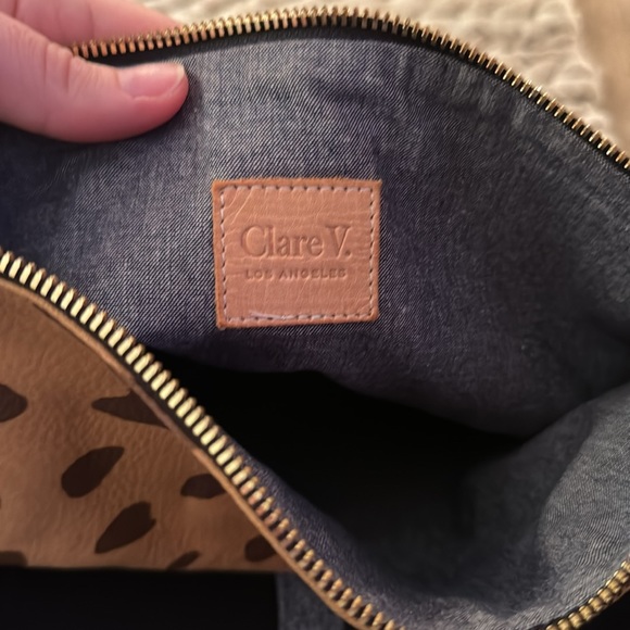 Clare V. Foldover Leopard Clutch - Picture 4 of 5